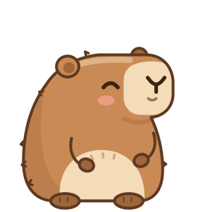 capi, a capybara, sitting with its eyes closed and a small smile